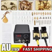220V Multifunction Wood Burning Kit Tool 2-Pen Burner Pyrography Machine Tip Set