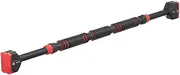 Everfit Pull Up Bar, Adjustable 70-95cm Length Chin Up Horizontal Pull-up Bars Exercise & Fitness Equipment for Doorway Home Gym Workout Outdoor, Max Limit 300kg Comfortable Foam Grip Black