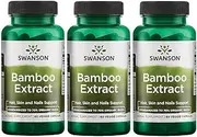 Swanson Bamboo Extract for Hair and Nails Silica Supplement Supports Collagen 300 mg 60 Veggie Capsules (3 Pack)