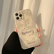 Juuui Case for iPhone 12 Mini - Stylish Butterfly Pattern, Inspirational Quote, Soft Silicone Shockproof Slim Cover, Durable TPU Full Protection