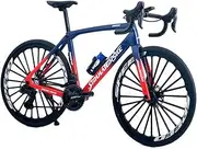1:8 Scale Alloy Mini Road Bicycle Toy Model Racing Bike Cake Topper Desktop Decoration Crafts for Cycling Lovers Bike Racers Athletes Children Boys and Girls (Red)