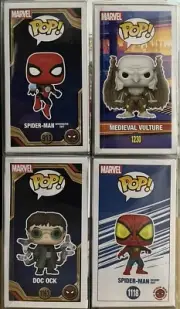Funko POP SPIDER-MAN VULTURE DOC OCK with protectors NEW Set Of 4