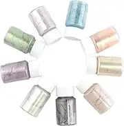jojofuny 9pcs Resin Pigment Powder Set Multi Functional Mica Color Pigments for DIY Crafts Skin Safe Shades for Art and Cosmetic Projects