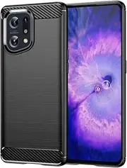 [Jhxtech] Case for Oppo Find X5 Pro Case, Oppo X5 Pro PFEM10 Case, Ultra Slim Phone Cover with Shock-Absorption Carbon Fiber TPU Rubber Protective Cases for Oppo Find X5 Pro 5G Black