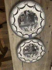 Royal Stafford Witch 11" Dinner Plates Cauldron Fireplace Halloween Coven House