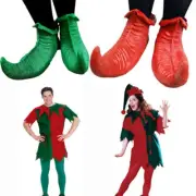 ELF Adult Pointy Shoe Green Red Costume Elves Xmas Pixie Gnome leprechaun