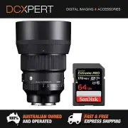 SIGMA 85MM F/1.4 DG DN ART LENS FOR SONY E-MOUNT (4322965) + BONUS SD CARD