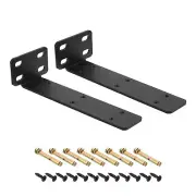 Shelf Brackets, 2Pcs 63x245mm Cold Rolled Steel Floating Shelves Bracket (Black)