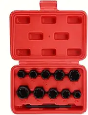 AIMALL 11-Piece Professional Locking Wheel Nut Remover Set, Grip N Twist Sockets for Damaged or Rounded Bolts, Corrosion-Resistant, Sizes 9-19mm