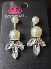 "Extra Elite"White Post Earrings New Paparazzi