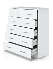 [Artiss] Tallboy 6 Drawers Storage Cabinet in White