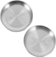 WOONEKY 2pcs Pentagram Altar Tray Metal Candle Holder for Rituals Ceremony Decorations Home and Temple Centerpieces Smooth Surface Sturdy Design for Long Lasting Use