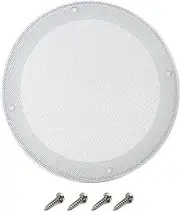 7.5inch /185mm Speaker Grill Mesh Decorative Circle Woofer Guard Protector Cover Audio Accessories White Metal Trim, (Bettomshin)
