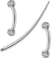 [Goerhsjie] F136 Titanium 16g 6/8/10mm Eyebrow/Rook/Snug/Vertical-Labret/VCH/Snake-Eyes/Anti-Tragus/Christina/Daith/Belly-Button/Bridge/Hood/Surface Curved Barbell Piercing Jewelry for Women Men