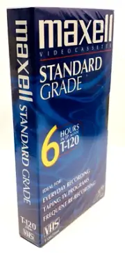 Maxell VHS Tape Blank T-120 6 Hour Standard Grade VCR Video Cassette New