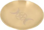 ULTECHNOVO Candle Plate Storage Tray with Pentagram Design for Rituals and Ceremonies Decorative Tray for Altar and Home Elegant Candle Holder