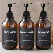 1/2/3Pcs 16oz Liquid Bottles Soap Dispenser Bathroom Wall Rack Tray with 8 Label