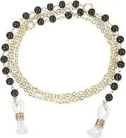 [sourcing map] Beaded Glasses Chain, Eyeglass Chain Eyewear Retainer Eyeglasses Strap Holder Around Neck Sunglasses Chains for Women Girls, Black Pearl, Black, cm