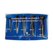 Rennsteig 471 900 3 5pc Easy Out Double Edge Screw Extractor Set - Sizes 1-5