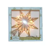 Kurt S. Adler Kurt Adler 9-Inch 10-Light 8-Point Capiz Star Treetop, Gold, Wh...