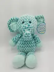 KellyToy Elephant Chevron Patterned teal Plush stuffed Animal 14 in