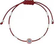[Marvel] Childrens Sterling Silver Bracelet with Adjustable Leather Cord 18cm, Taglia unica, Sterling Silver