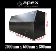 BRAND NEW 2MM TOOLBOX FLAT BLACK ALUMINIUM TOOL BOX -UTETRUCK STORAGE- 2068FFPBL