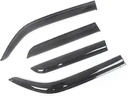 Side Window Wind Deflectors Visors Black Door Visor Vent Shades Dark Smoke Ventvisor Compatible with Nissan Leaf 2010-2016