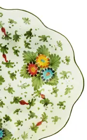 Fiorito by MODA DOMUS, Hand-painted Ceramic Scalloped Tray