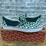 Vans Checkerboard Classic Slip-On Bistro Green True White Shoes Mens Size 13 New