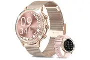 Smartwatch 1.32" Touch screen with AI Voice Heart Rate Sleep Monitor Pedometer Waterproof Activity Tracker Rose Gold