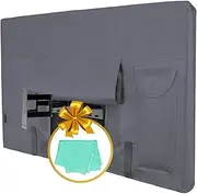 Outdoor TV Cover for 30 to 32 inches LCD, LED, Waterproof, Weatherproof and Dust-Proof TV Screen Protectors with Cleanig Cloth (32 inch,Dark Gray)