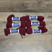 VTG Bucilla Tapestry Virgin Wool Yarn Lot of 6 Color 002 Match 6539 Burgundy