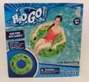 H2O GO! Green Swim Ring with Handle Splash Bestway Age 10+ Pool Float Travel Toy
