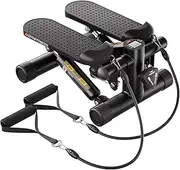 Steppers for Exercise at Home, Durable Mini Stepper with 400LBS Capacity Silent Stair Stepper Machine with Resistance Bands, Adjustable Pedal Height, LCD High-Definition Display for Workout