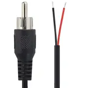 1M RCA Male to Speaker Wire, RCA Male Plug Adapter Connector to Bare Wire Open