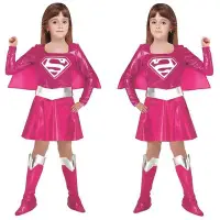 在飛比找Yahoo!奇摩拍賣優惠-下殺 【萬聖節服裝】女童超人Cosplay裙 兒童神力女超人