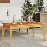 Garden Dining Table 100x55x45 cm Solid Wood Acacia Patio Furniture, Sturdy Outdoor Deck Bench, Waterproof Design for Garden, Porch & Terrace Use