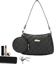 Hkuoeue Armpit Bag - Clutch Diagonal Pattern Purse PU Leather With Zipper Closure | Underarm Shoulder Bag With Small Bag For Friends, Lovers
