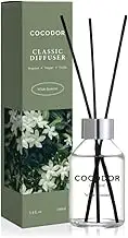 COCODOR Classic Reed Diffuser/White Jasmine / 100ml / Fragrance Scent Essential Oil Stick Diffuser Set for Bedroom Bathroom Home Décor
