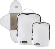 Xplorer By G Force 3 Piece White Packing Set garment folder & packing cubes