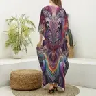 Psychedelic Kaftan Dress Festival Caftan Goddess New Age Fractal Hippie Hostess