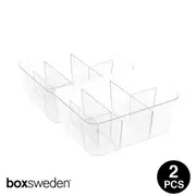 Boxsweden CRYSTAL 9 COMPARTMENT ORGANISER /COSMETIC ,CRAFT & STATIONARY ORGANISER 2PCS