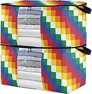 sanluoli 60L 2 Pack Under Bed Boot Storage with Reinforced Handles, clear window Closet Container