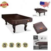 Heavy-Duty Waterproof Leatherette Pool Table Cover for 7/8/9FT Tables - Chestnut
