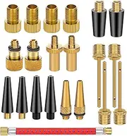 Brass Presta Schrader Valve Adapter Tools, Ball Pump Needle, Bike Tire Valve Pump Adapters, Pump Tools, Presta Valve Adapter Bike Pump Accessories Fit for Bike Gym Balloon Toy Pump(21Pcs)