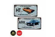 Handy Hardware 20PCE Vintage Aussie Muscle Car Plate Signs Holden 15cm x 30cm