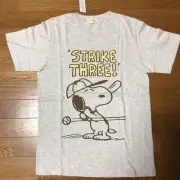 Vintage Peanuts Women M Snoopy Short Sleeve T-Shirt Baseball Peanuts Japan Exclu