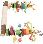 Totority Parrot Swing Toy Parakeet Cage Accessory Bird Training Supplies Sturdy Perch Wooden Construction