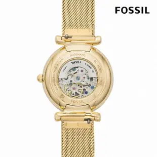 【FOSSIL 官方旗艦館】Carlie 經典金鏤空機械女錶 金色不鏽鋼錶帶 手錶 35MM ME3250